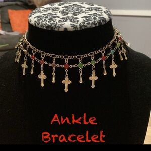 Dangling Crosses Ankle Bracelet